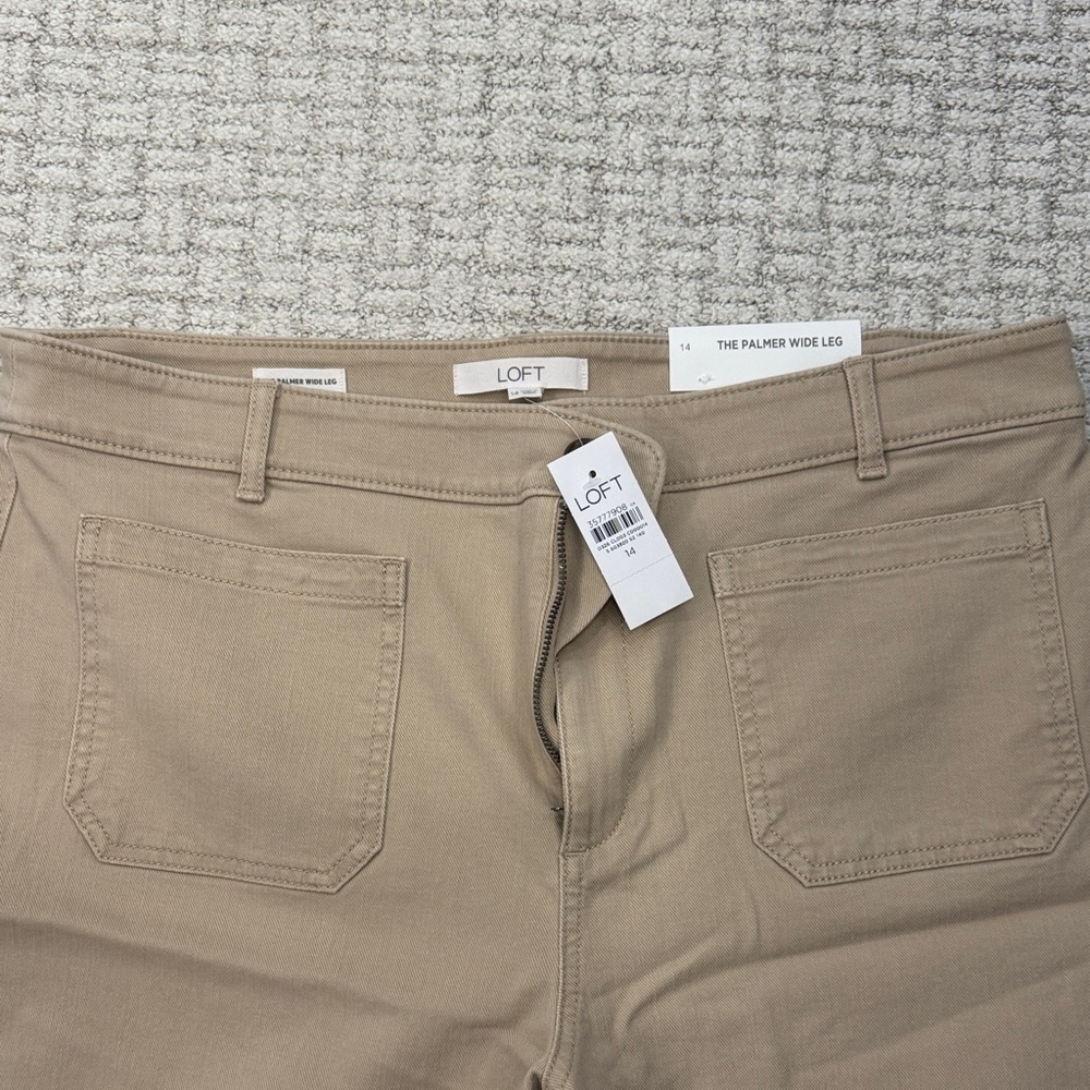 Wide-Leg Tan Palmer Pants - Picture 2 of 4
